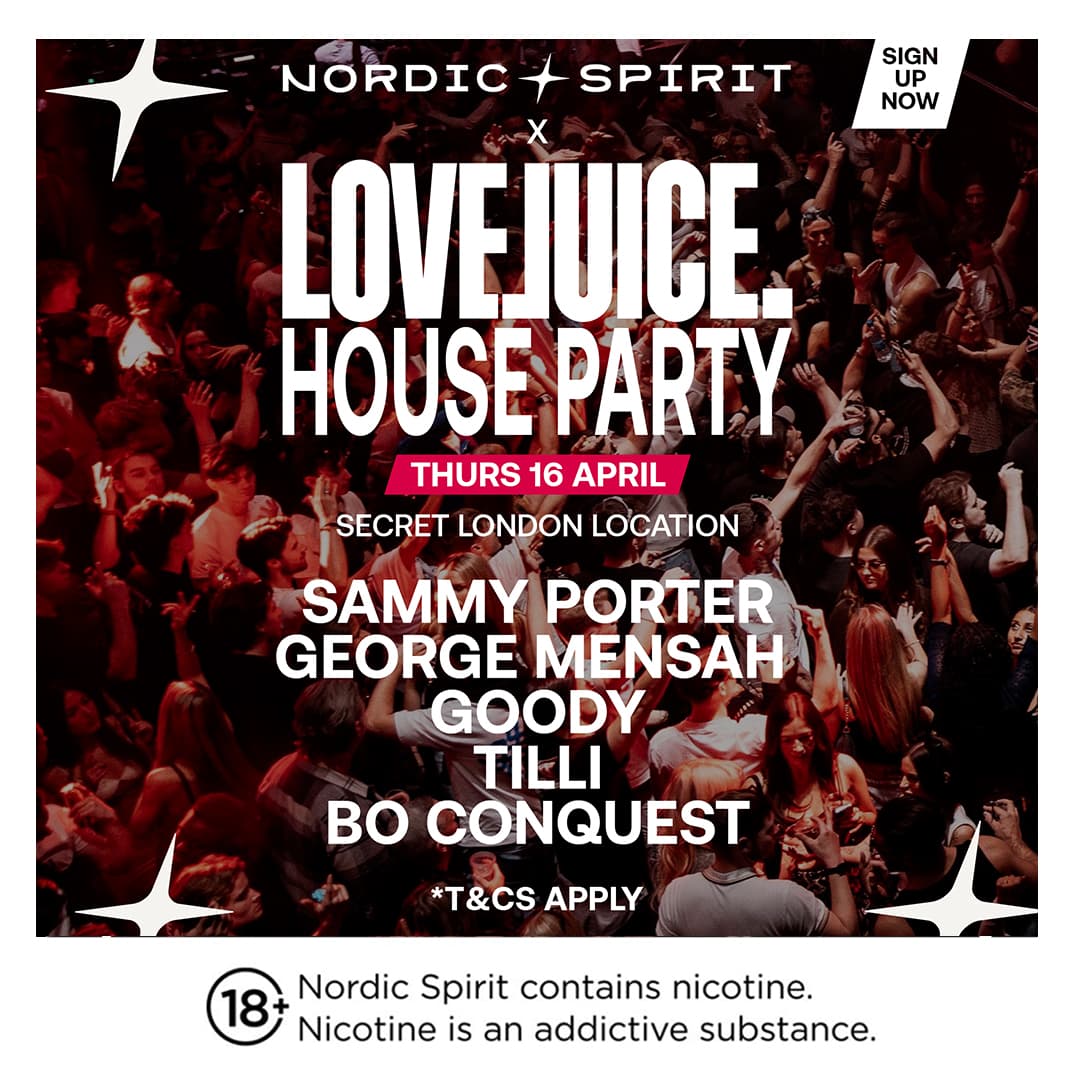 LoveJuice Pop Up House Party with Nordic Spirit - Thurs 16 April - East London Secret Location