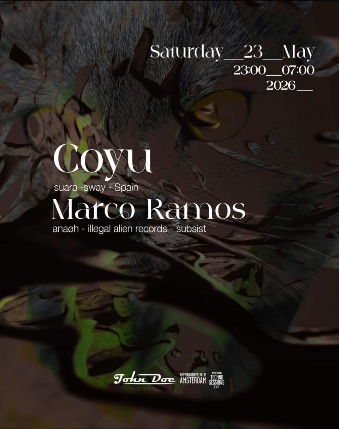 Amsterdam Techno Sessions with Coyu (Suara - Sway) SPAIN
