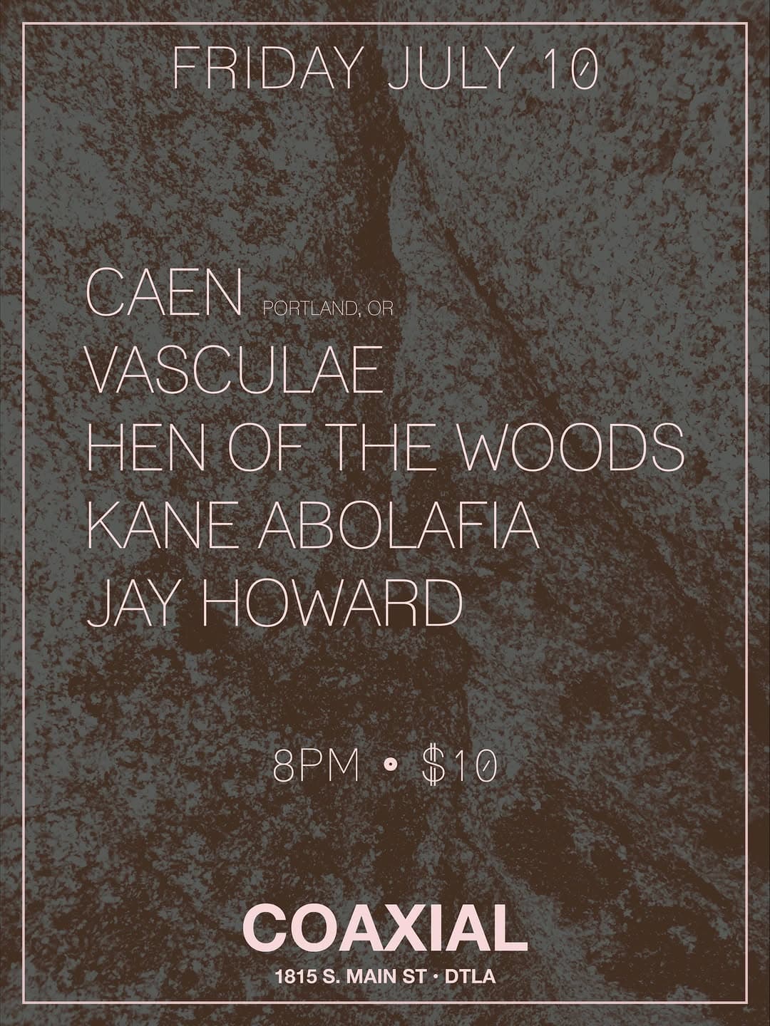 Caen, Vasculae, Hen Of The Woods, Kane Abolafia, Jay Howard
