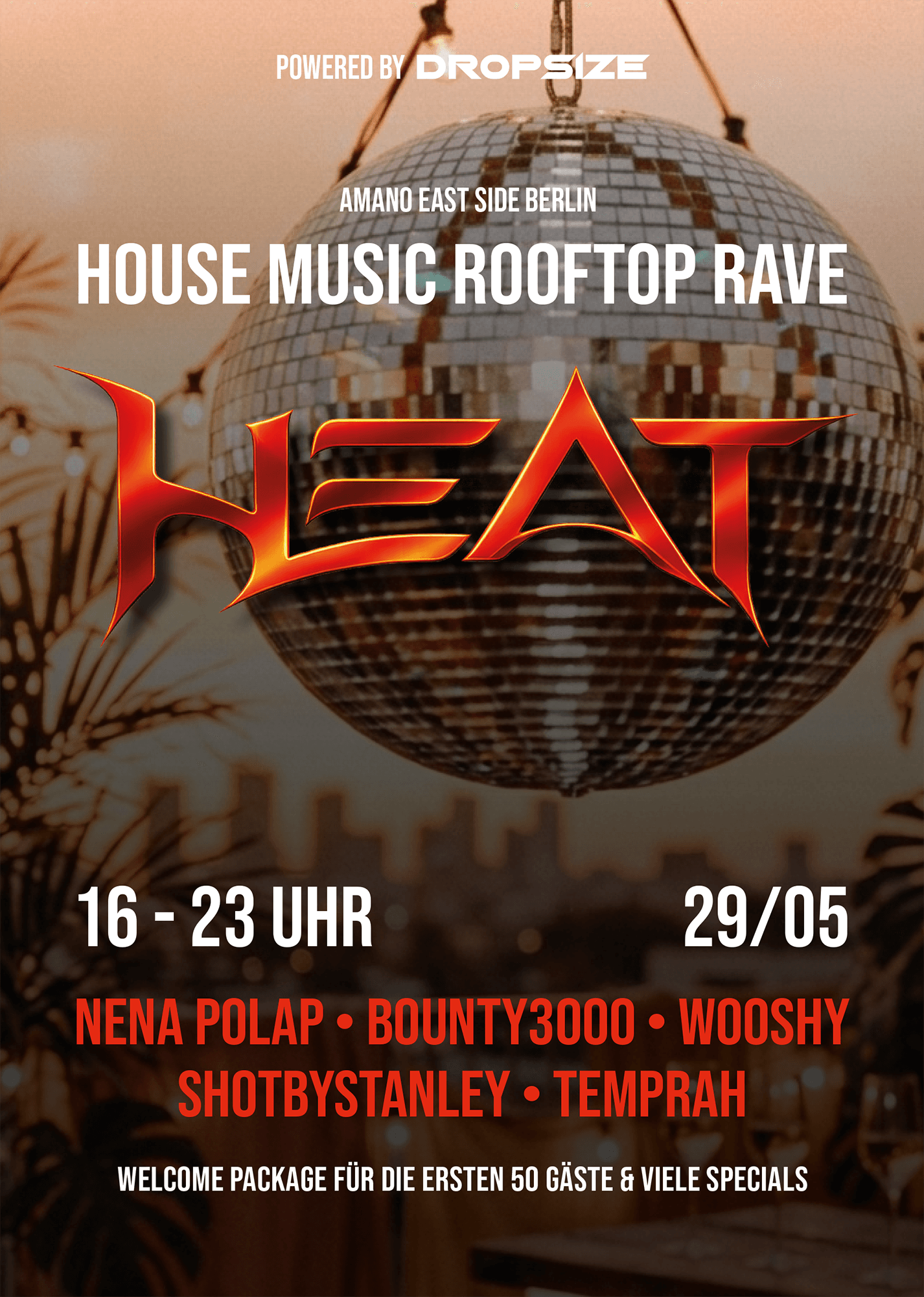 HEAT - Rooftop Day Party - House Music - 16-23h