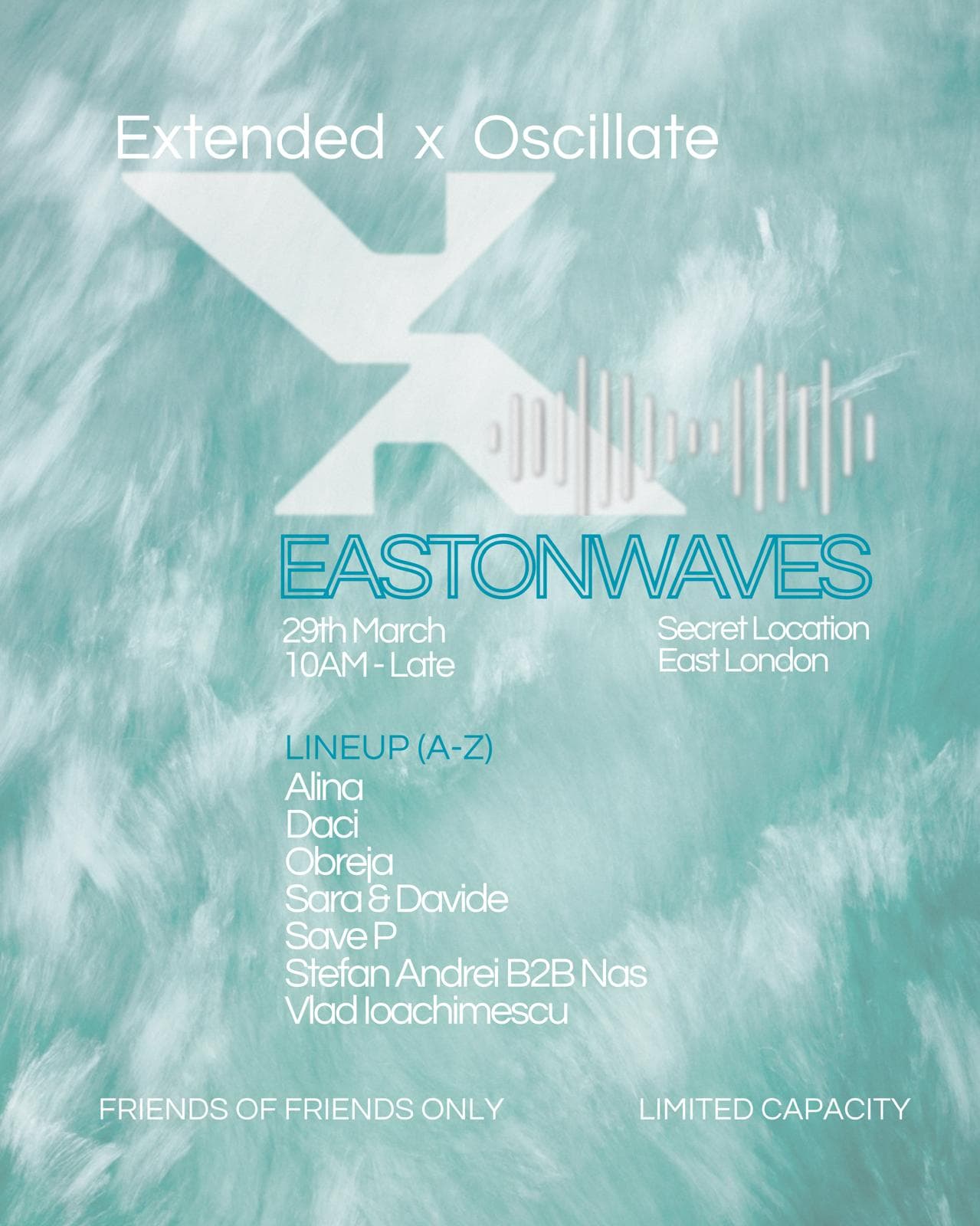 Extended x Oscillate East on Waves