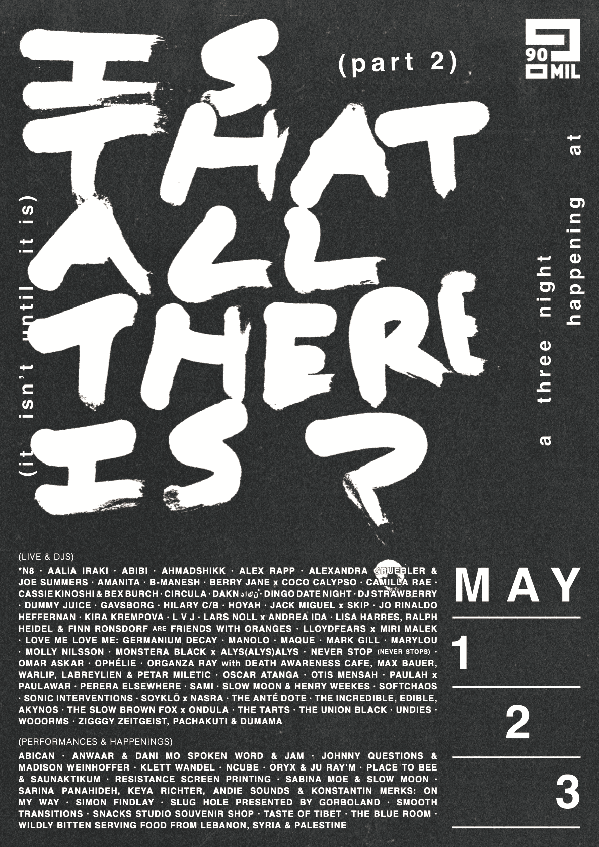 A 90mil Festival___IS THAT ALL THERE IS? 1-2-3 MAY