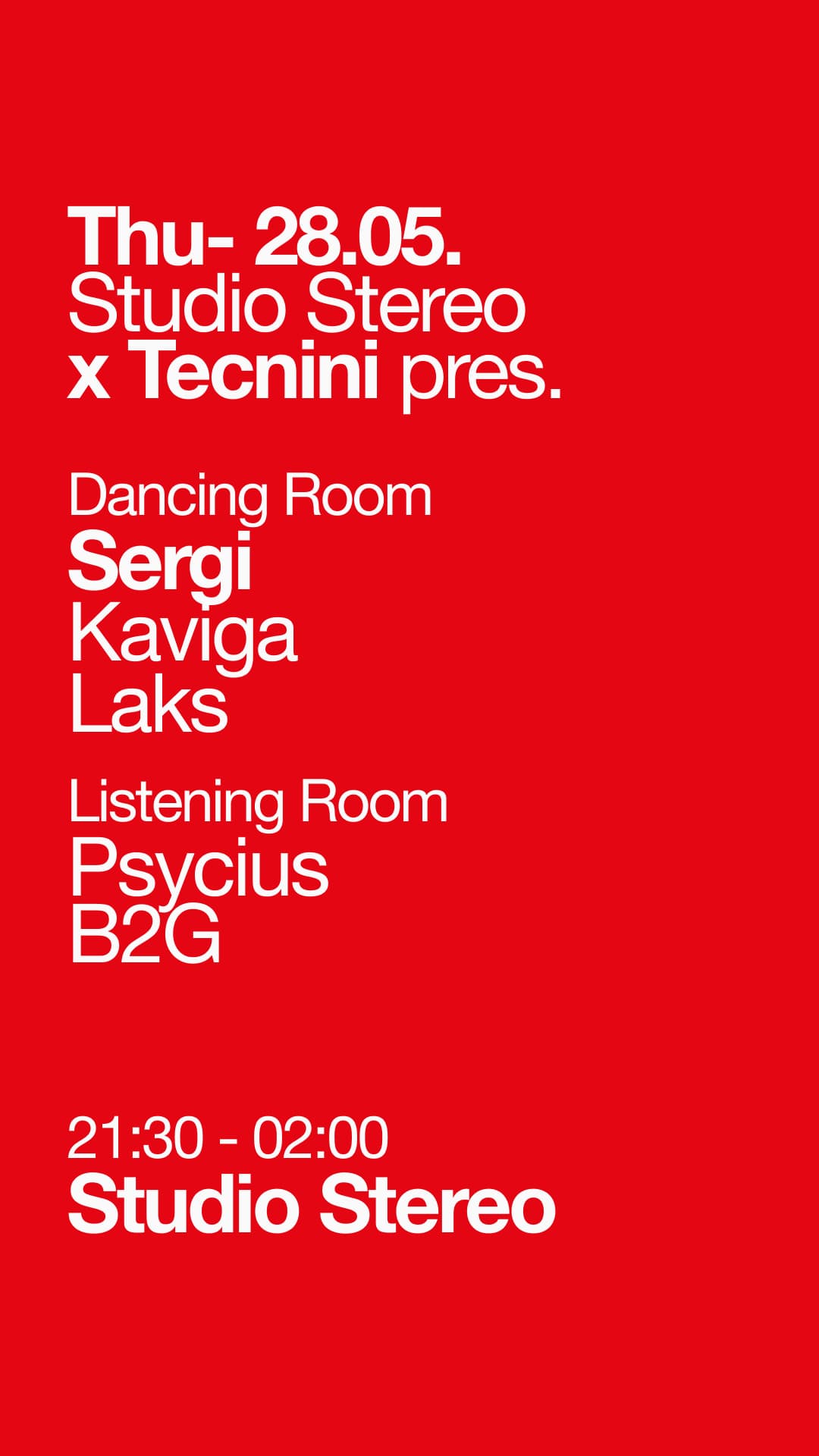 Studio Stereo x Tecnini pres. Sergi
