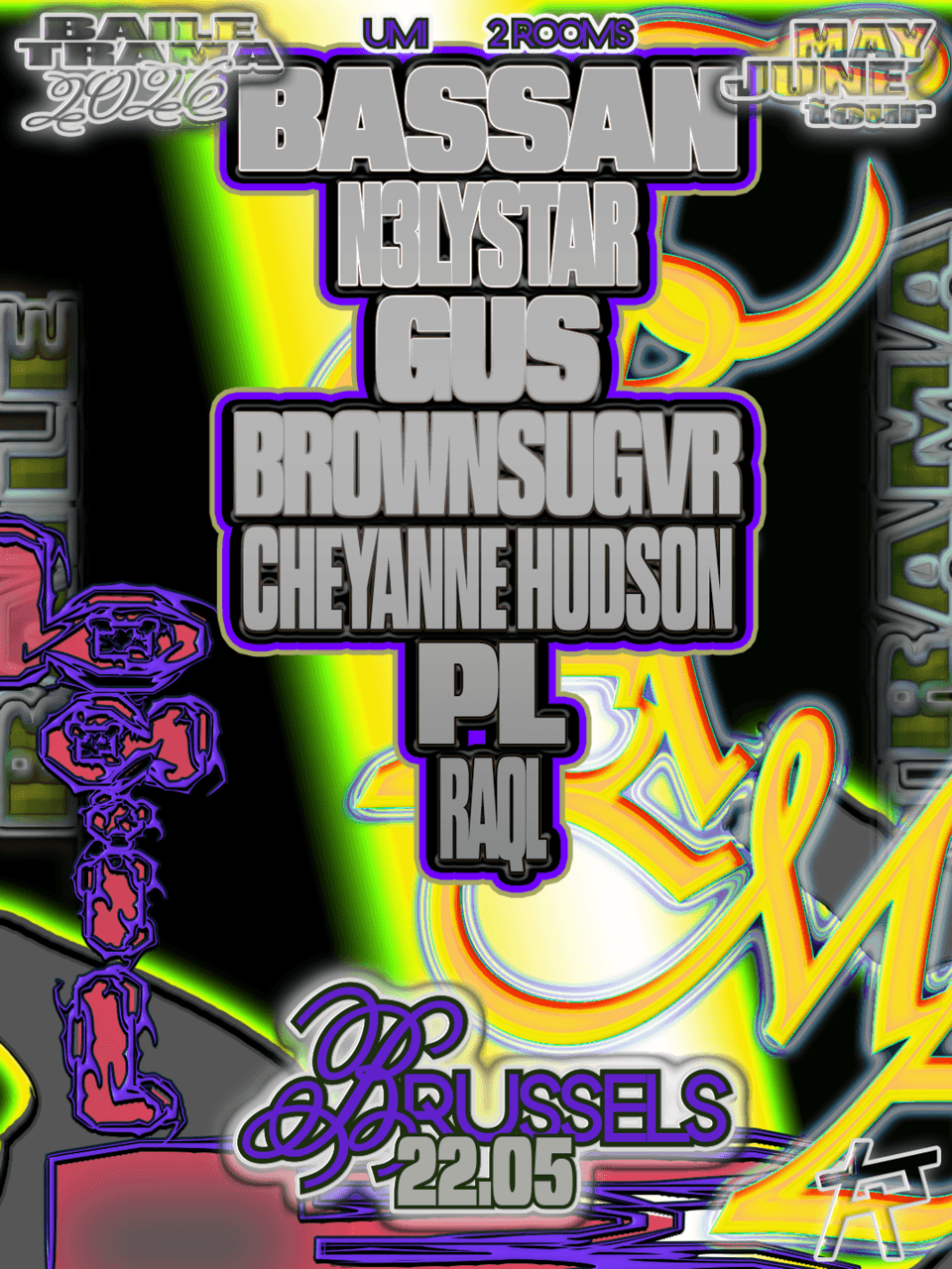 BAILE TRAMA - 2 ROOMS at UMI w/ BASSAN, GUS, N3LYSTAR