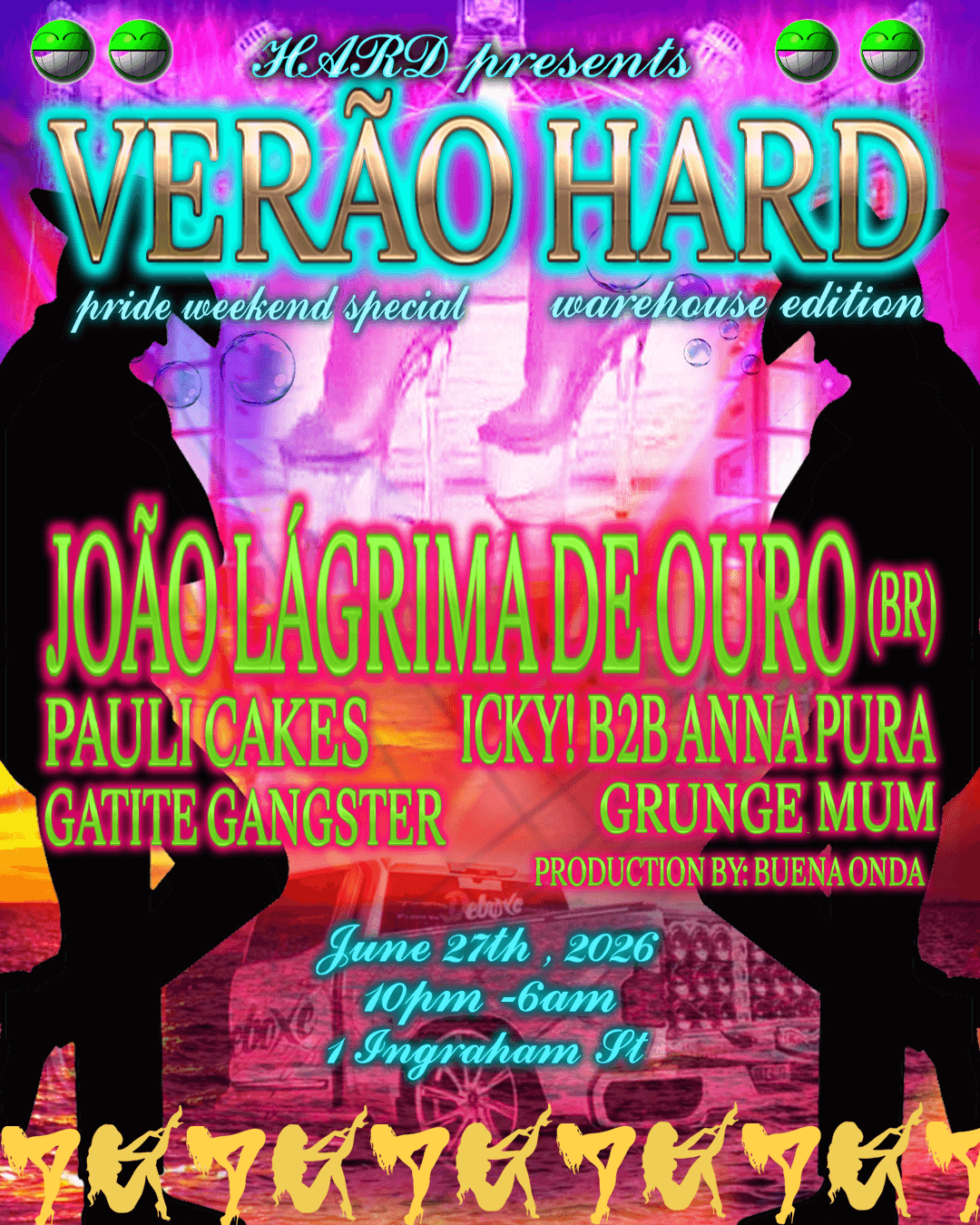 Verão Hard: João Lágrima De Ouro, Pauli Cakes, ICKY! b2b ANNA PURA, grunge mum, Gatite Gangster