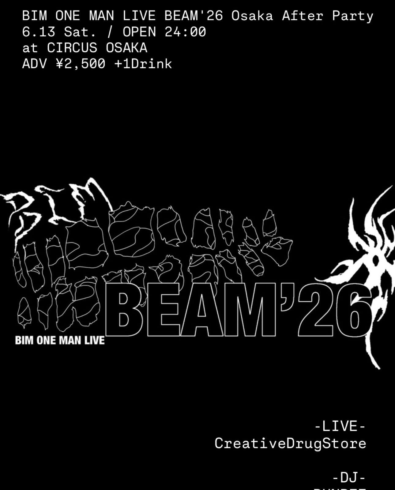 BIM ONE MAN LIVE BEAM’26 Osaka After Party