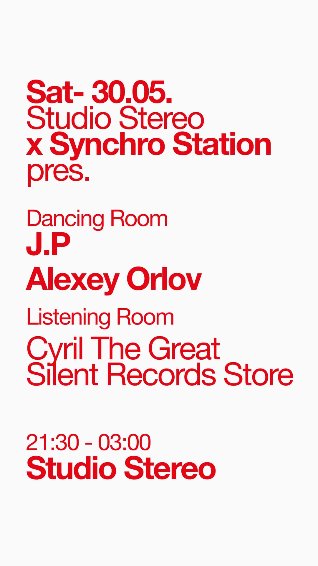 Studio Stereo x Synchro Station pres. J.P, Alexey Orlov