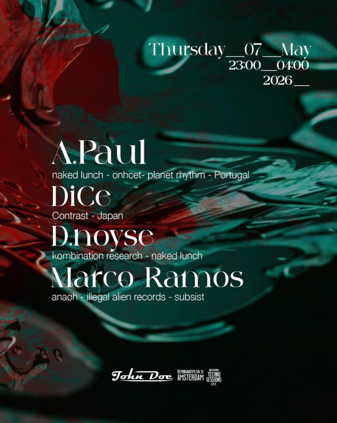 Amsterdam Techno Sessions with A.Paul (ONHCET- NAKED LUNCH) PT