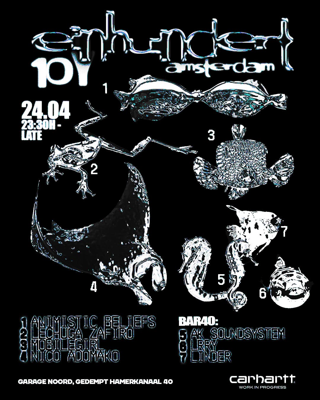 Einhundert 10 YEARS w/ Lechuga Zafiro, Animistic Beliefs, Nico Adomako, Mobilegirl + bar40