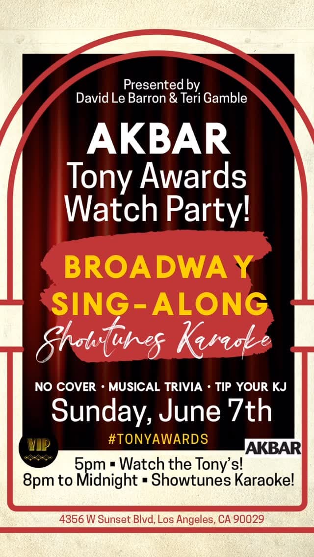 Tony Awards Watch Party & Showtunes Karaoke