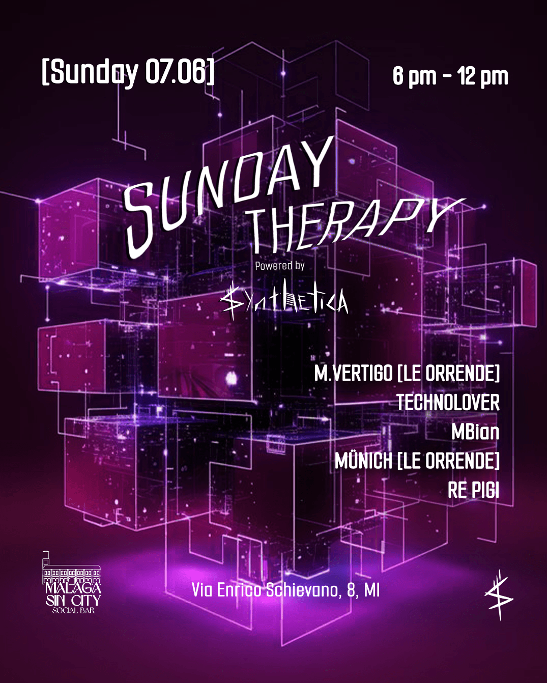 Sunday Therapy By Synthetica at Malaga w/Münich, Re Pigi, M. VERTIGO AND MORE