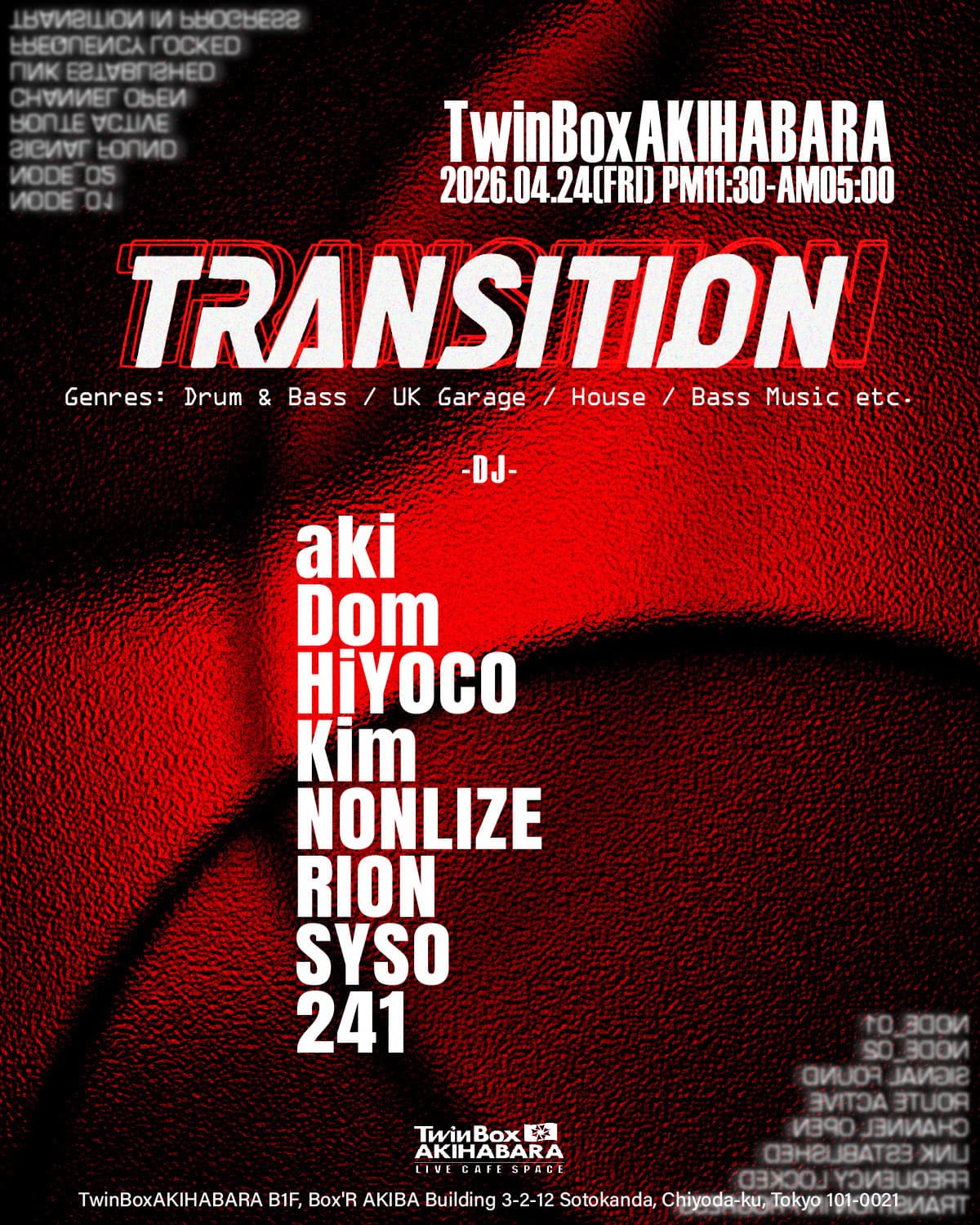 『TRANSITION APR 24, 2026』UK Garage, Drum and Bass etc