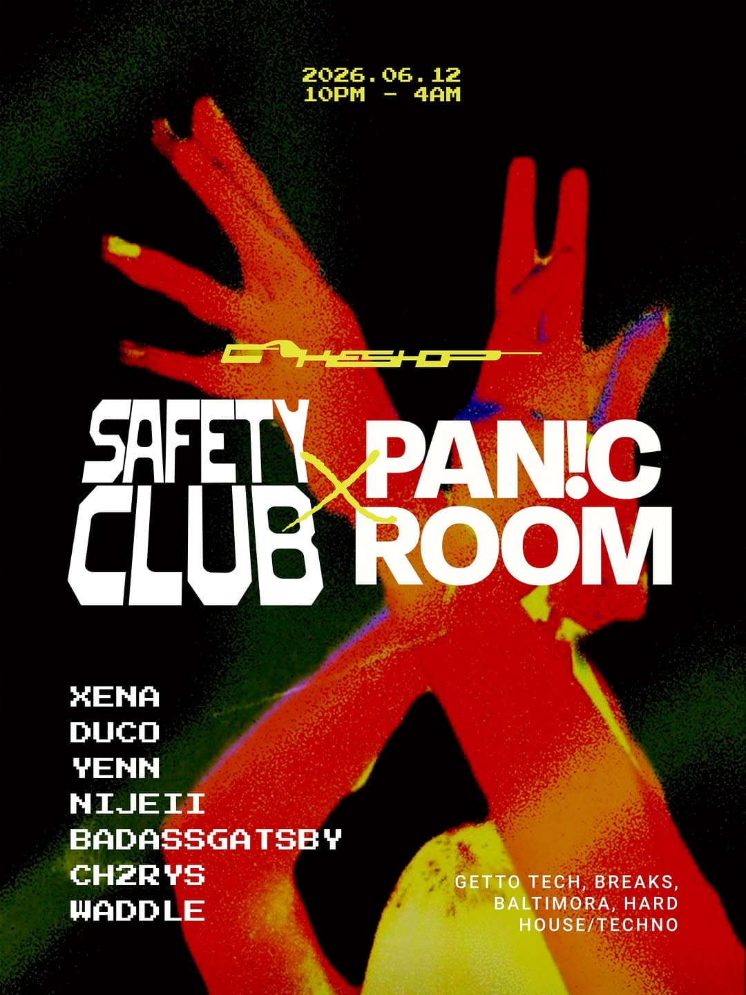 SAFETY CLUB × PAN!C ROOM