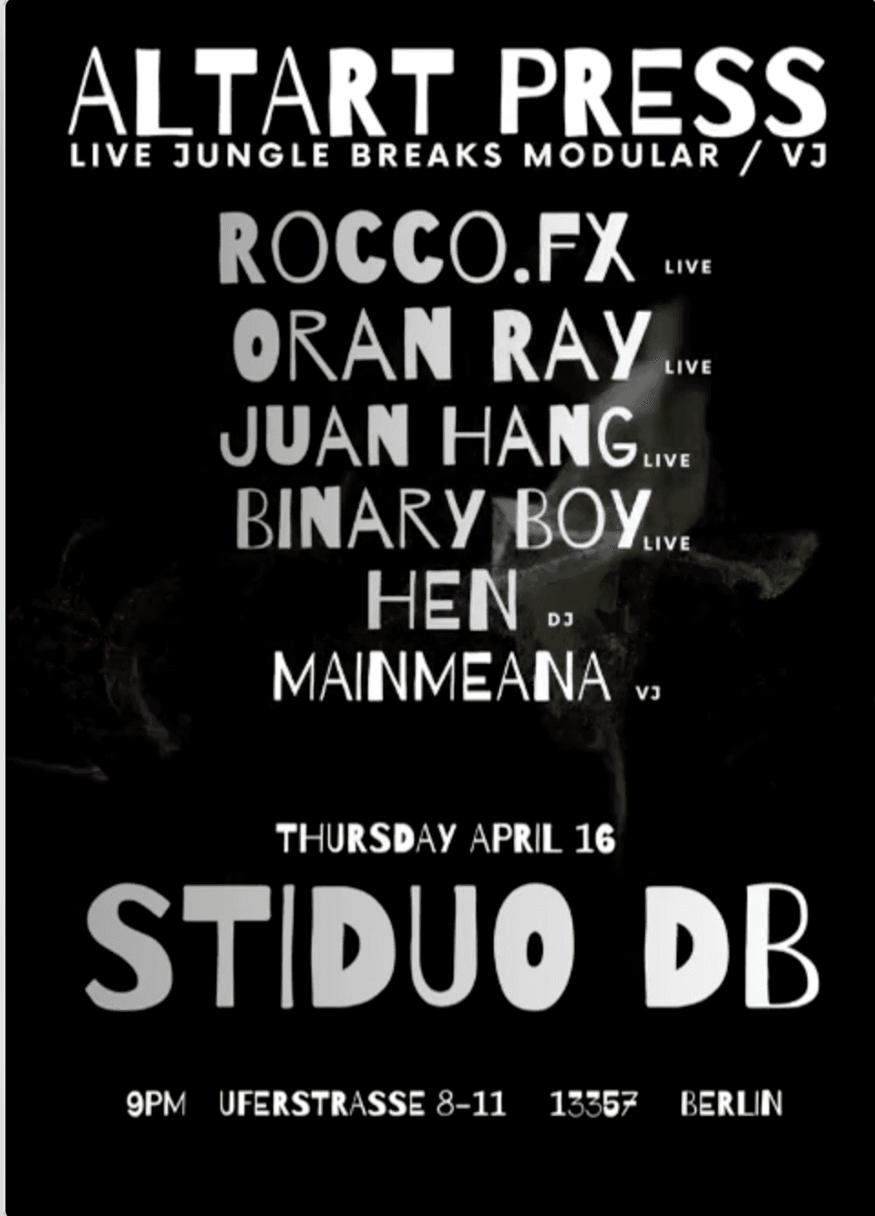 ALTART press Oran Ray, Rocco.fx, BinaryBoy, Hen & Juan Hang