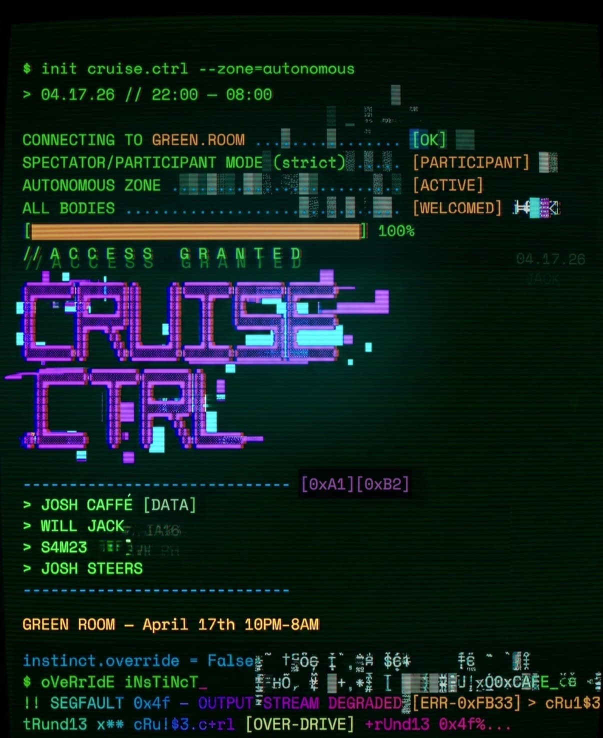 Green room: cruise.ctrl