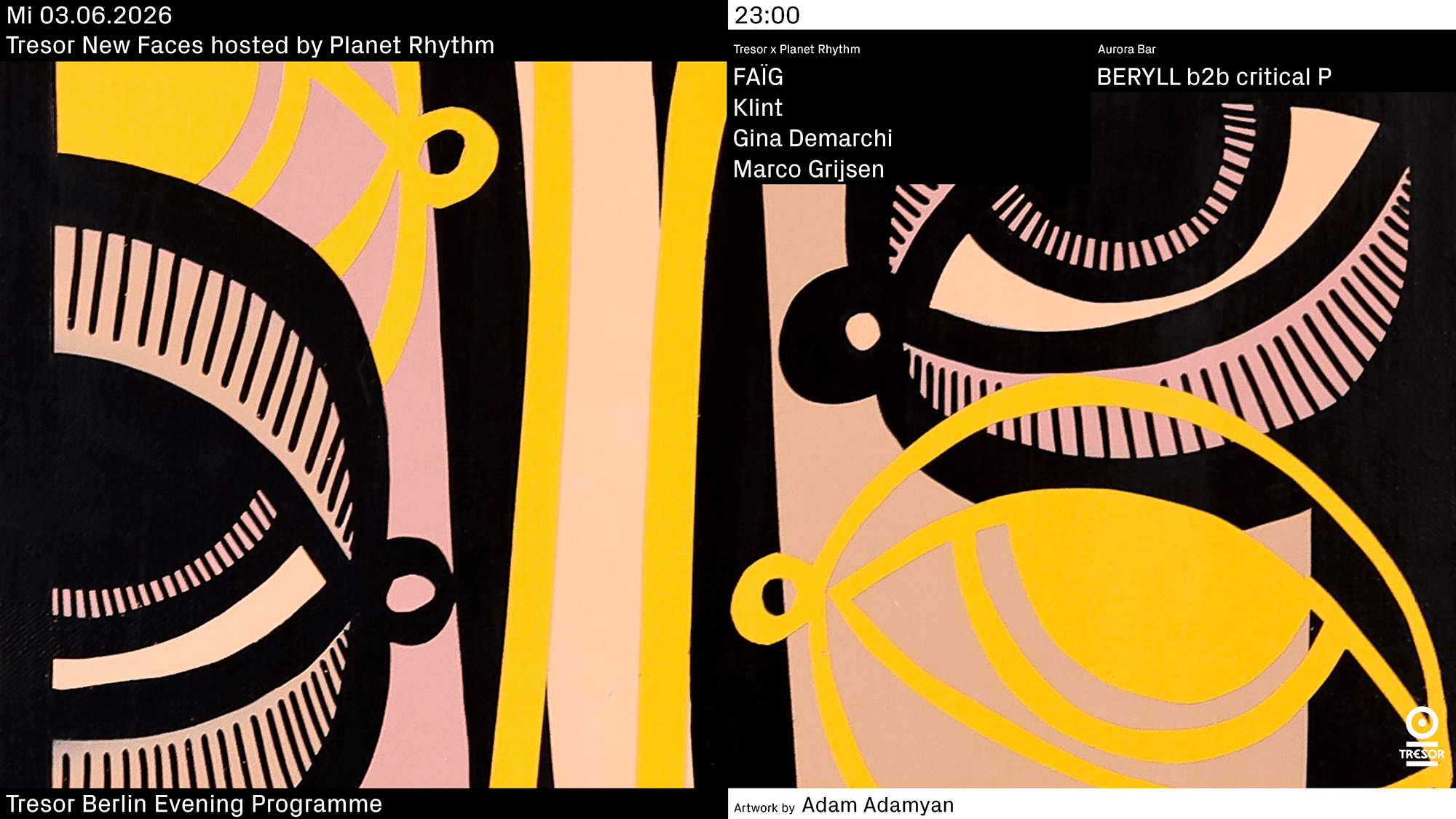 Tresor New Faces hosted by Planet Rhythm
