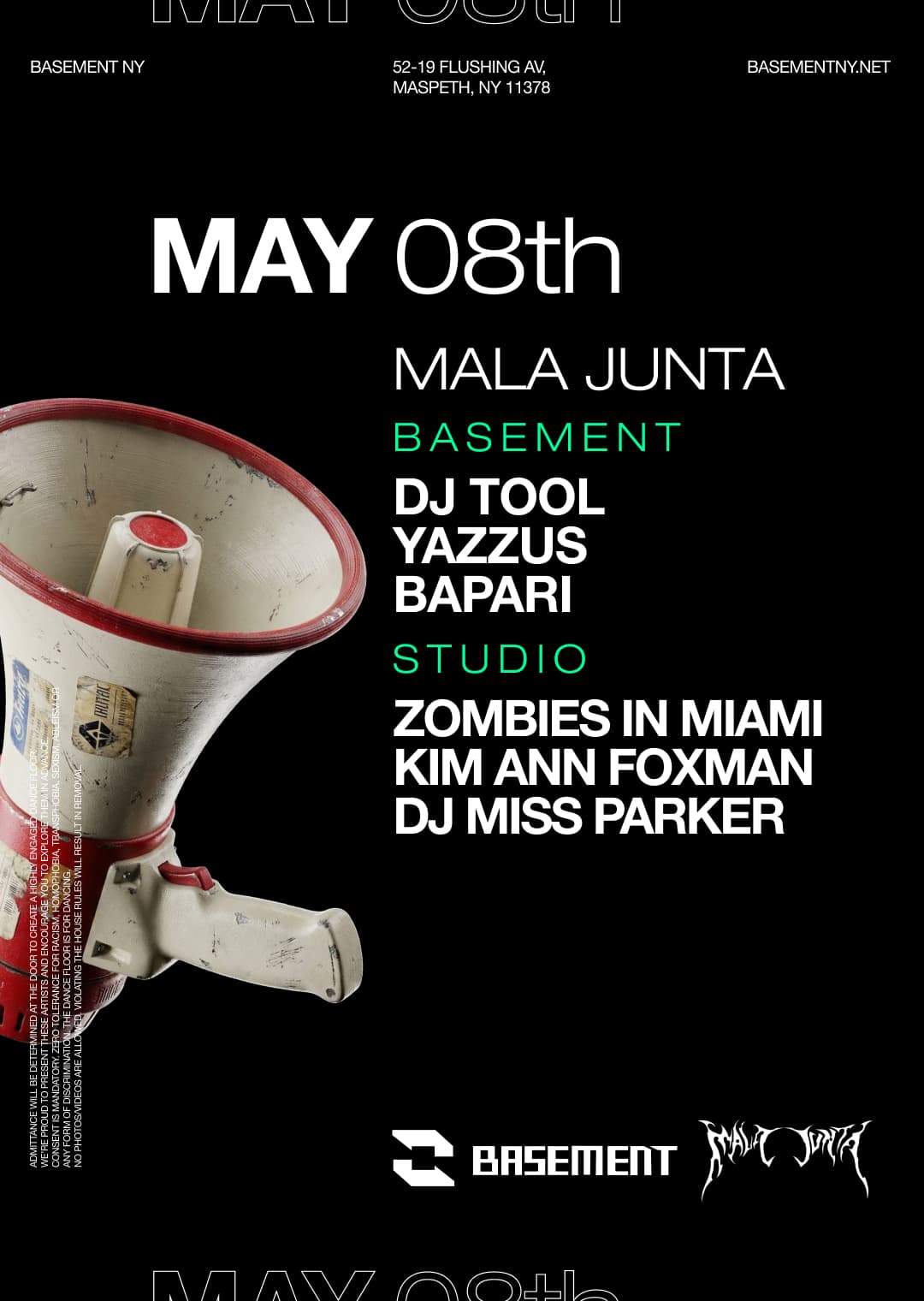 Mala Junta: DJ TOOL / Yazzus / Bapari / Zombies In Miami / Kim Ann Foxman / DJ Miss Parker