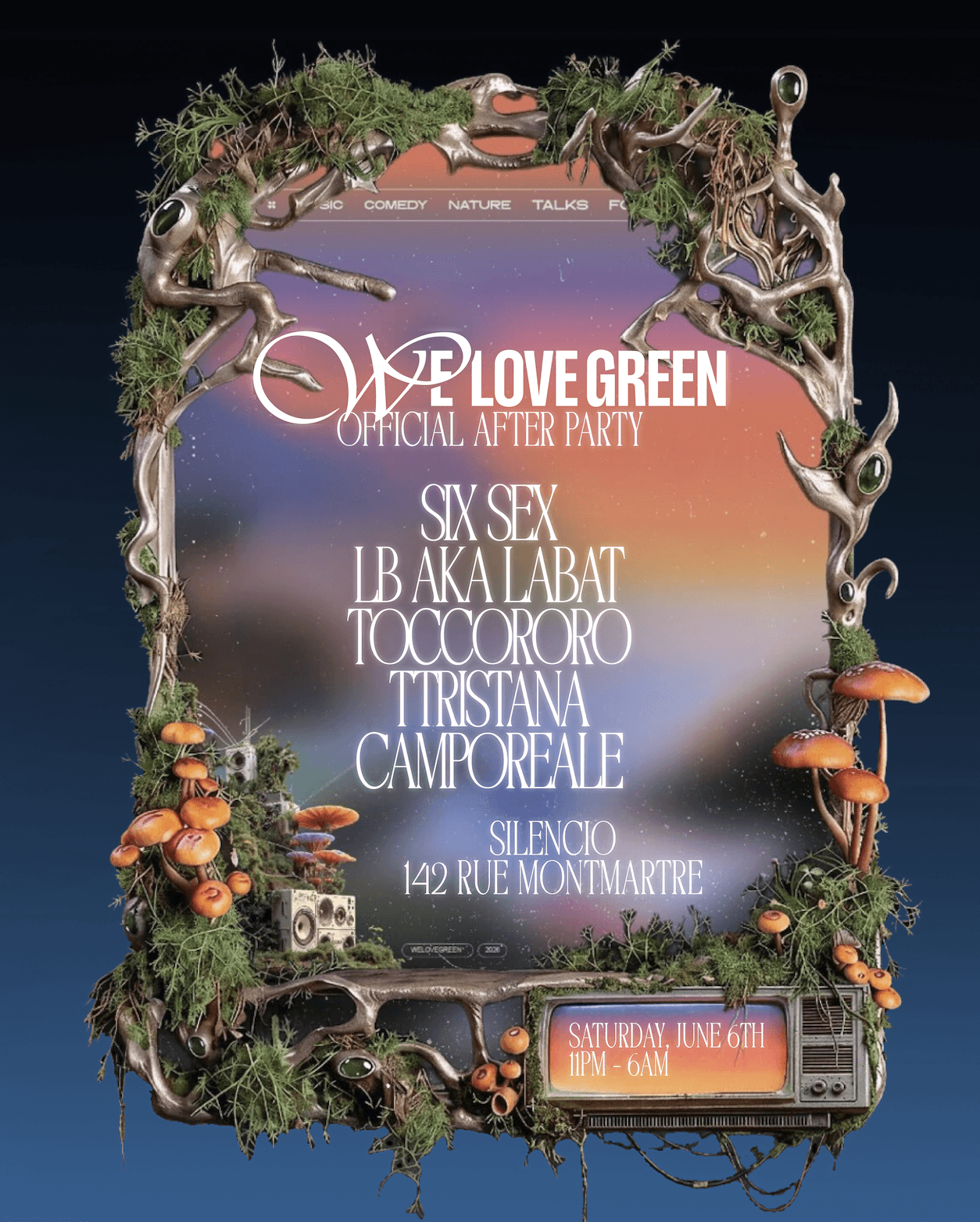 WE LOVE GREEN AFTERPARTY: Six Sex, LB aka LABAT, TOCCORORO, TTristana, CAMPOREALE