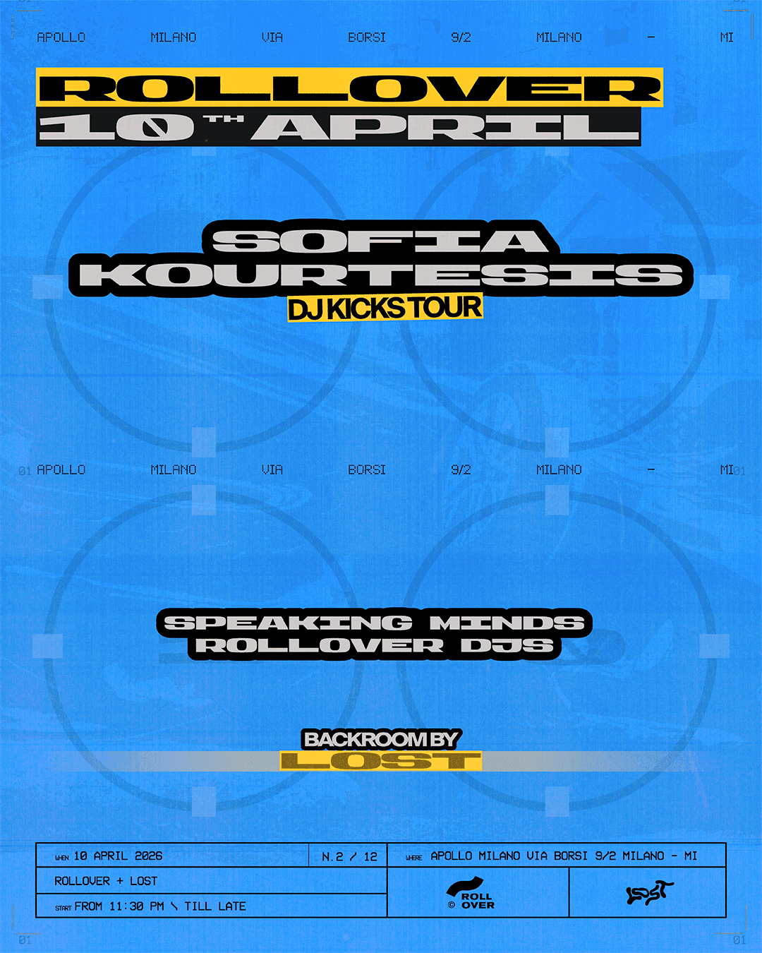 Rollover Milano with Sofia Kourtesis (Dj Kicks Tour)