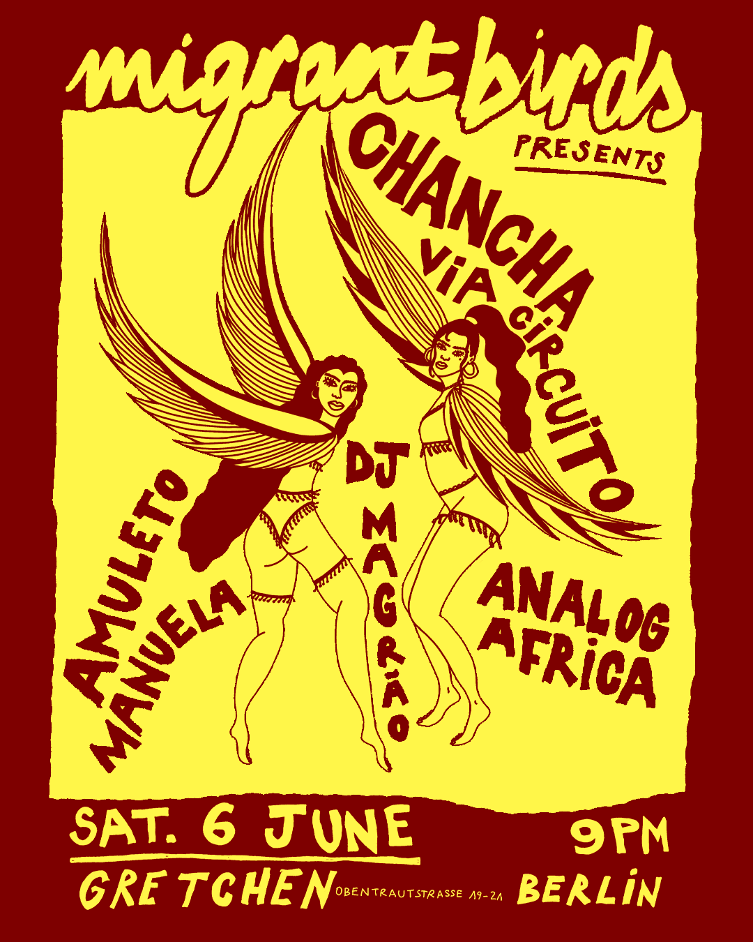 Migrant Birds presents: Chancha Via Circuito, Analog Africa, Amuleto Manuela & Dj Magräo