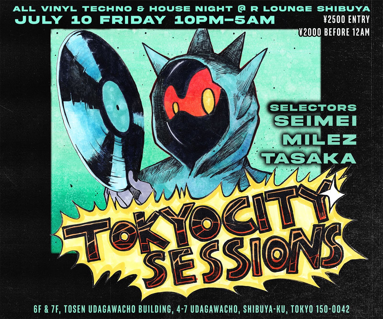 TokyoCitySessions Club night - All vinyl techno & house party SHIBUYA
