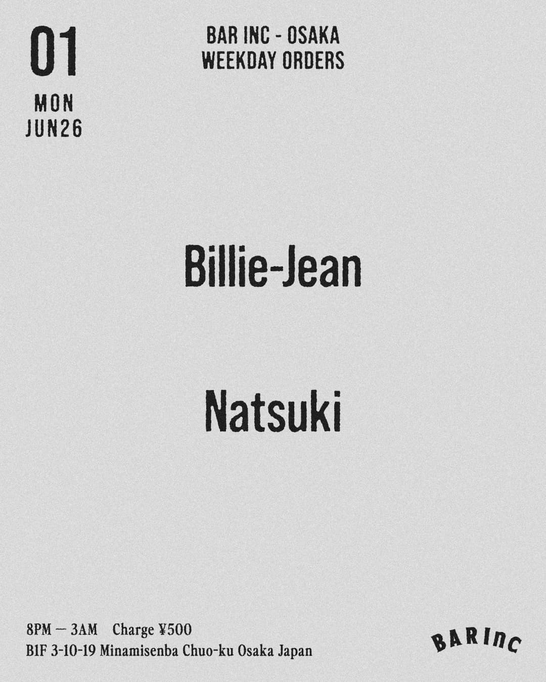 WEEKDAY ORDERS
