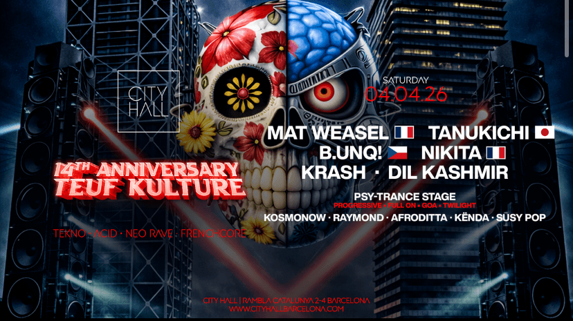 Teuf Kulture pres. 14th Aniversary TEKNO in City Hall