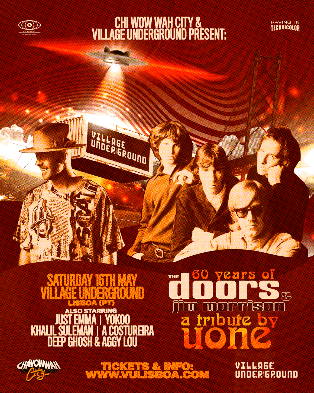 CHI WOW WAH CITY & VUL present:
Uone's Tribute to The Doors & Jim Morrison — Lisboa Debut
