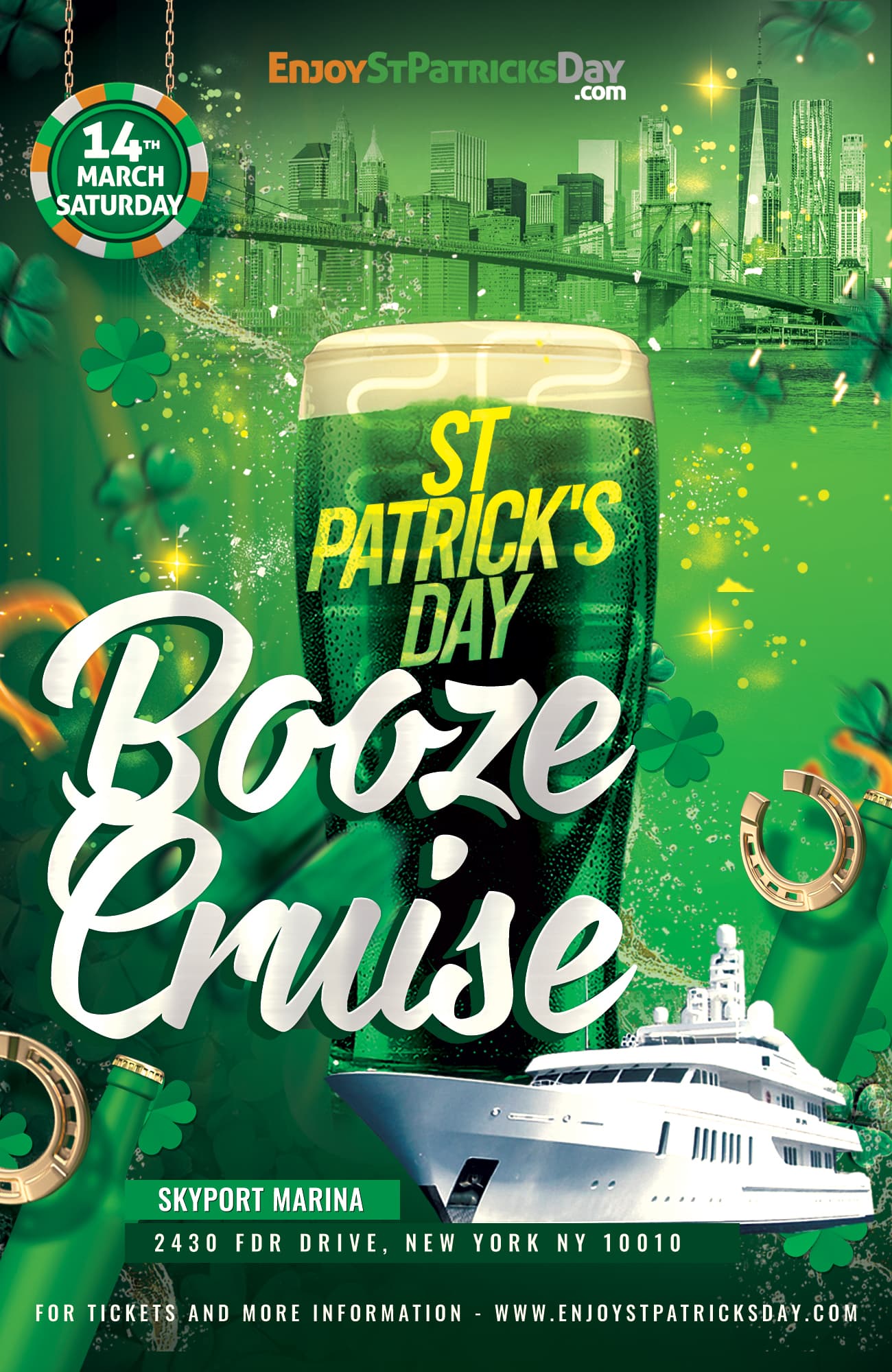 Saint Paddy's Booze Cruise Yacht Party NYC