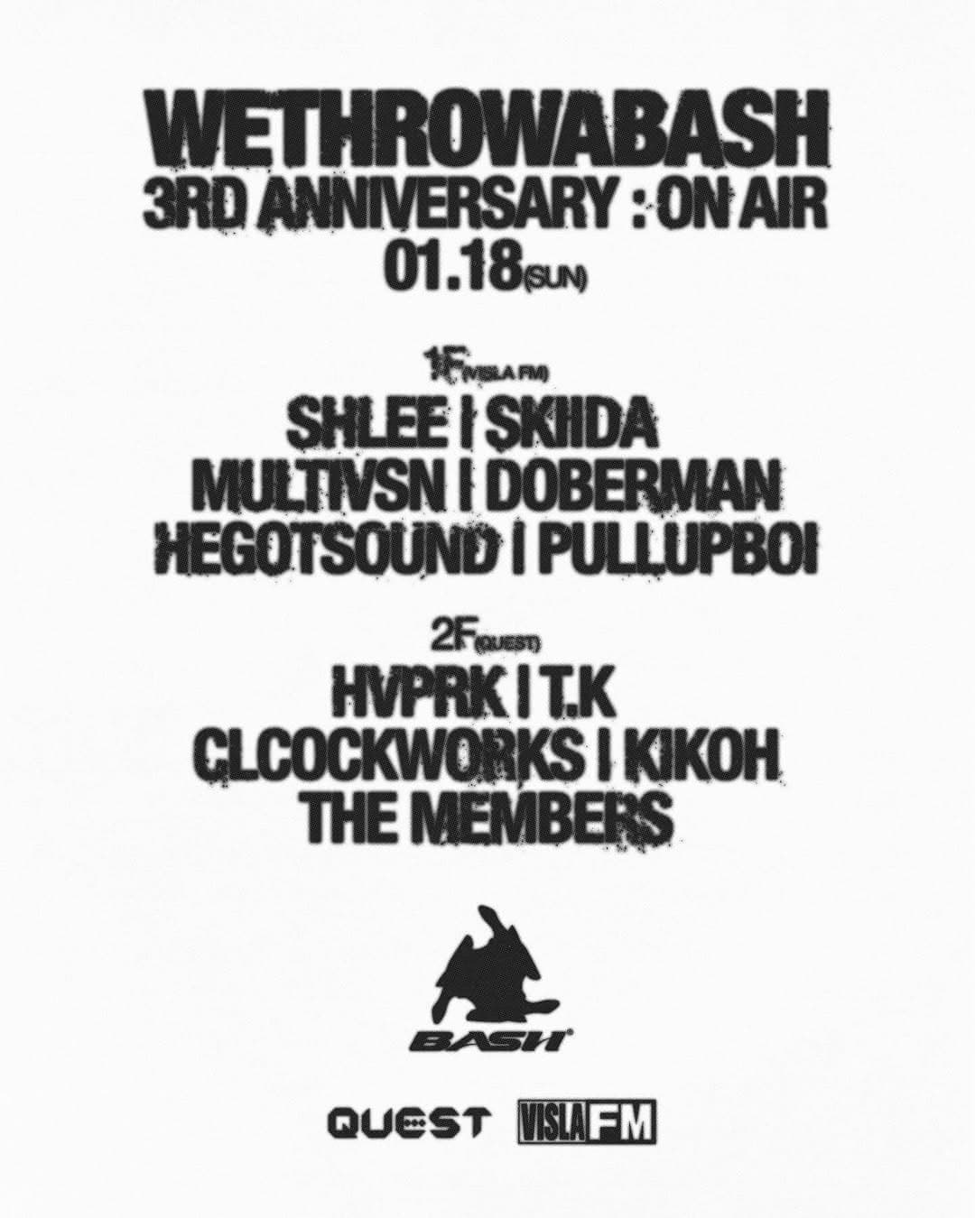 WETHROWABASH 3RD ANNIVERSARY