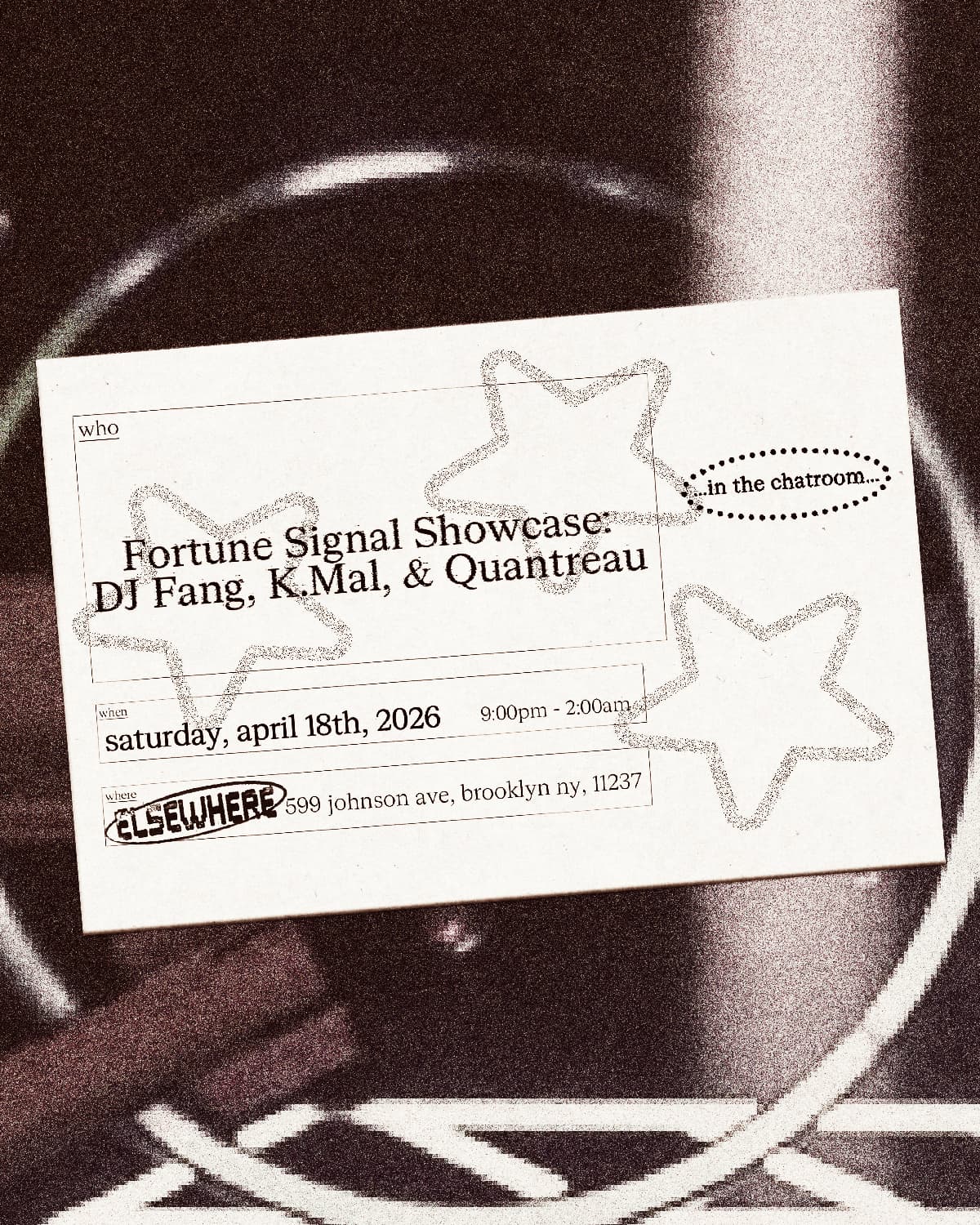 Chatroom: Fortune Signal Showcase: DJ Fang, K.mal, and Quantreau