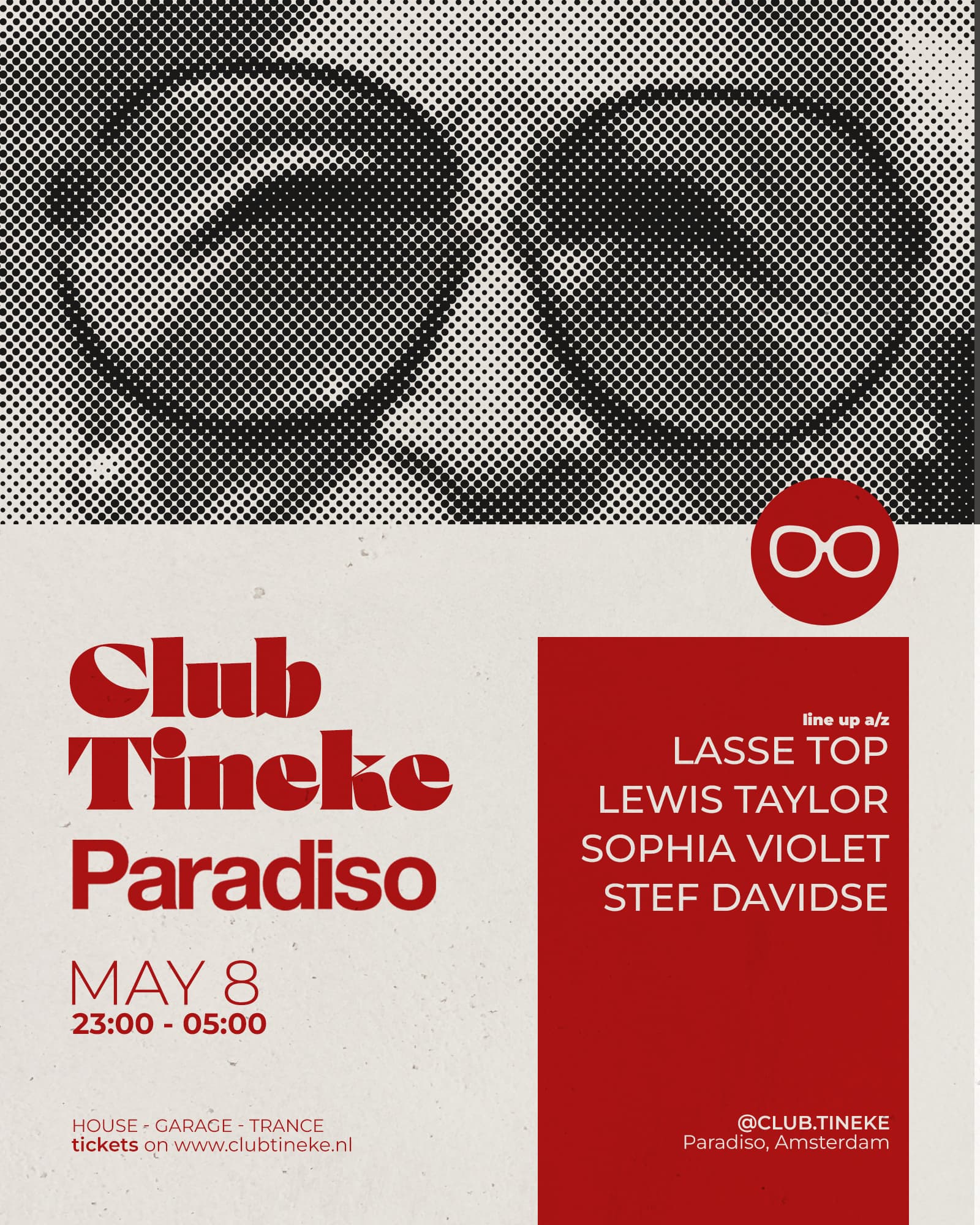 Club Tineke PRESENTS Paradiso: Stef Davidse, Sophia Violet, Lewis Taylor B2B Lasse Top & more