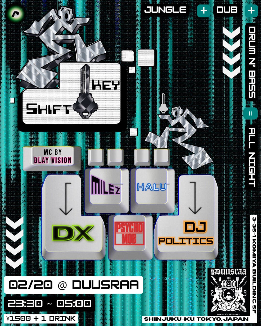SHIFT KEY: Jungle, Drum n Bass, & Dub all night