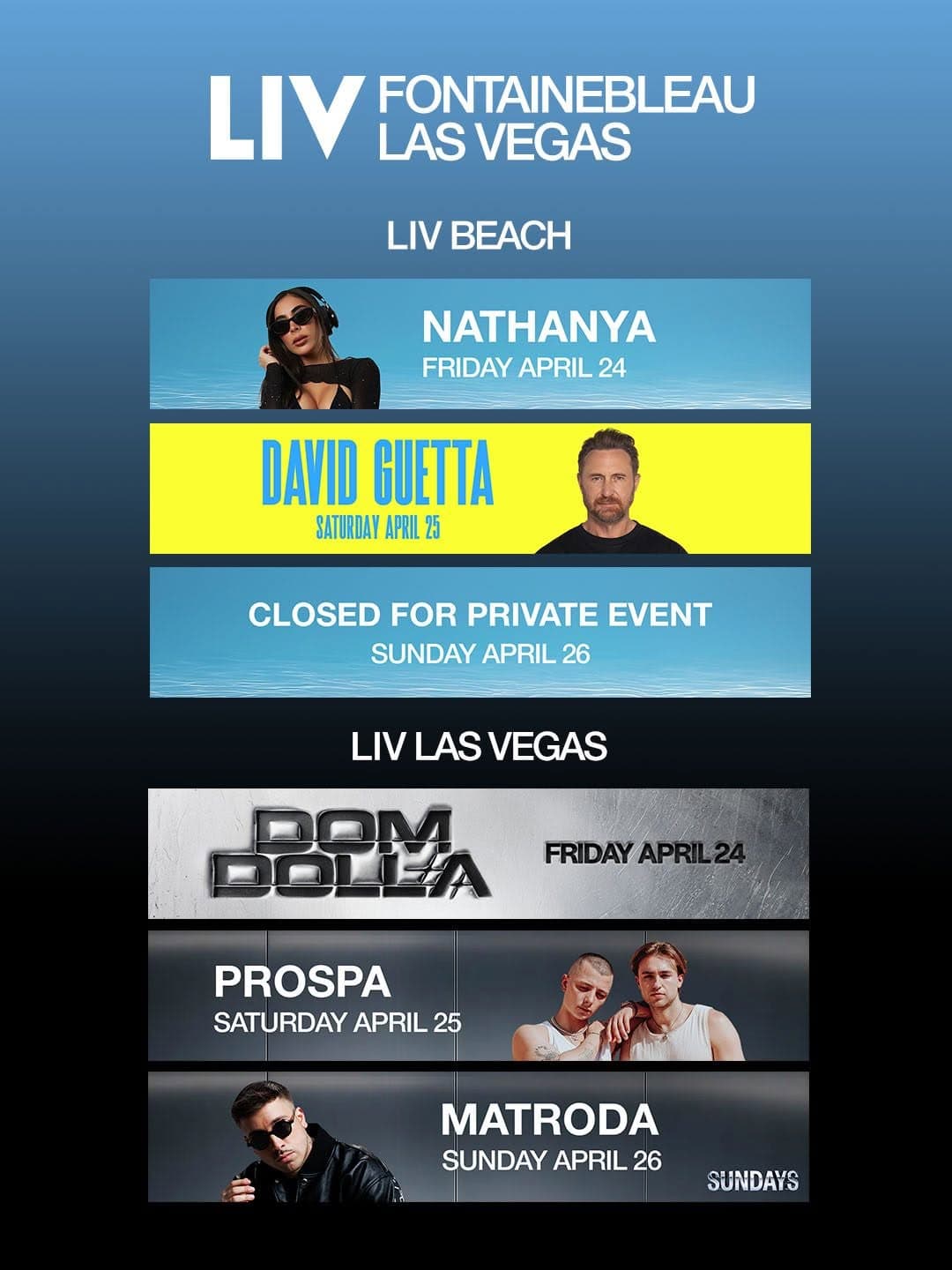 LIV Las Vegas - Weekend Lineup