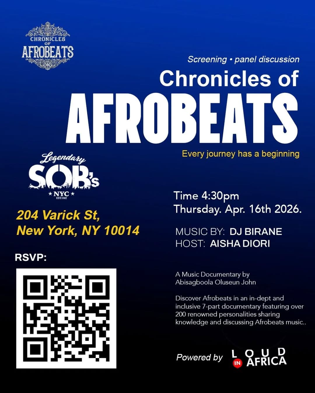 Chronicles of Afrobeats – Screening & Panel Discussion