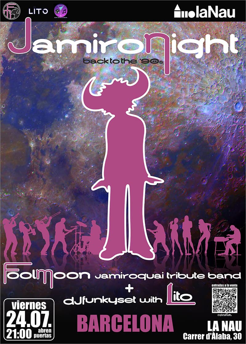 JamiroNight Back to the ‘90s - Tributo Jamiroquai con FoolMoon + DJfunkySet Lito