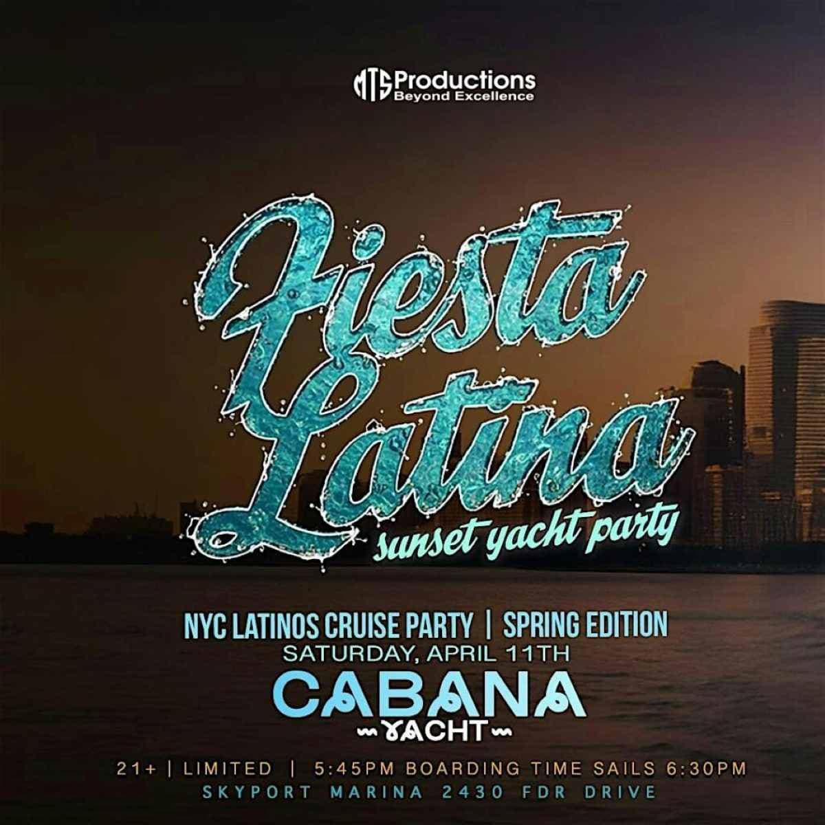 Fiesta Latina Sunset Yacht Party NYC – Reggaeton Cruise at Cabana Yacht