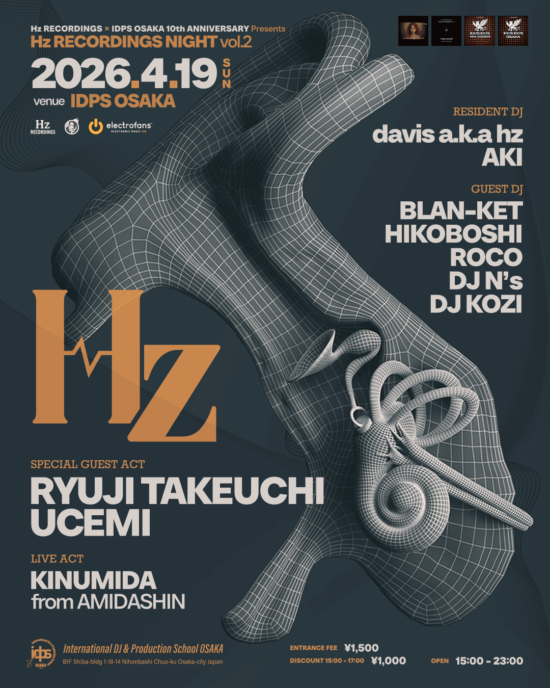 Hz RECORDINGS NIGHT × IDPS Osaka 10th ANNIVERSARY