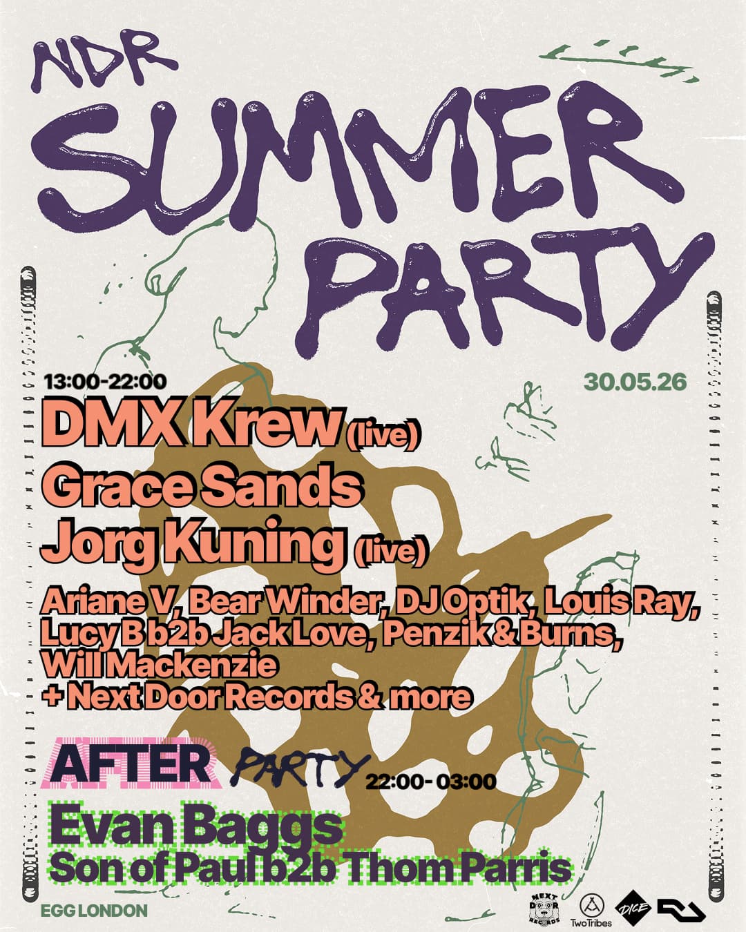 NDR Summer Party with DMX Krew (live), Jorg Kuning (live), Grace Sands + more