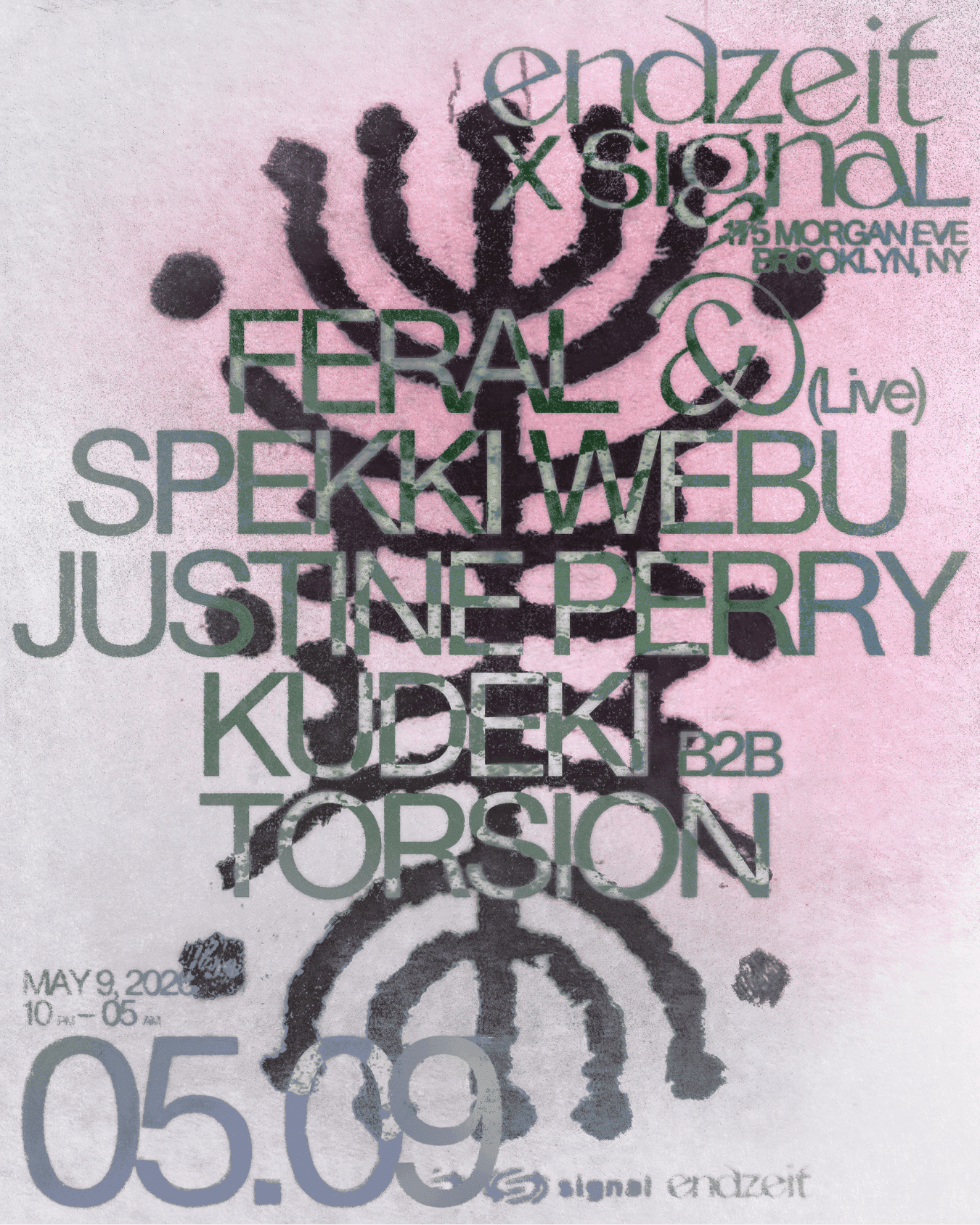 Signal x Endzeit: Spekki Webu, Justine Perry, Kudeki b2b Torsion