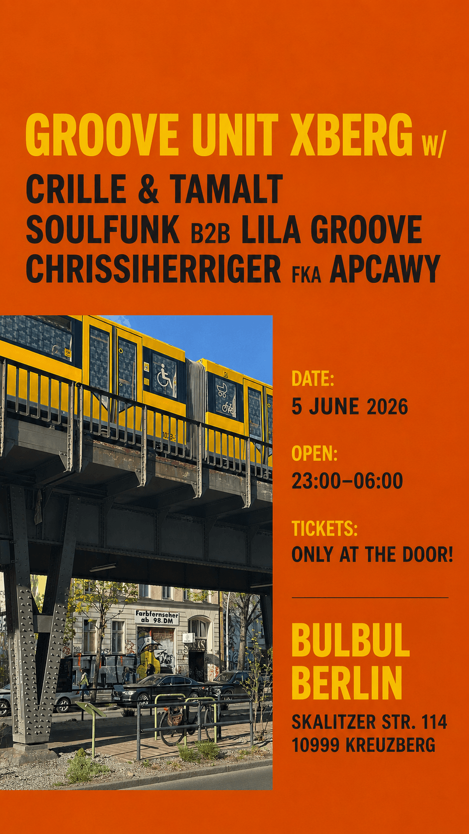 GROOVE UNIT XBERG: Crille & Tamalt, Soulfunk b2b Lila Groove, chrissiherriger (fka apcawy)