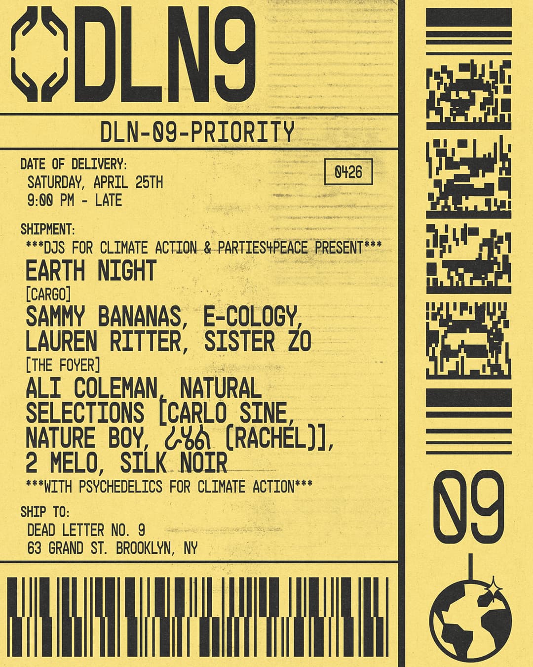 Earth Night - E-Cology, Sammy Bananas, Lauren Ritter, Sister Zo + more