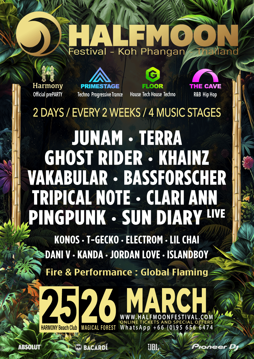 Two Day Halfmoon Festival with Khainz / Bassforscher / Sun Diary / Terra / Junam / Ghost Rider
