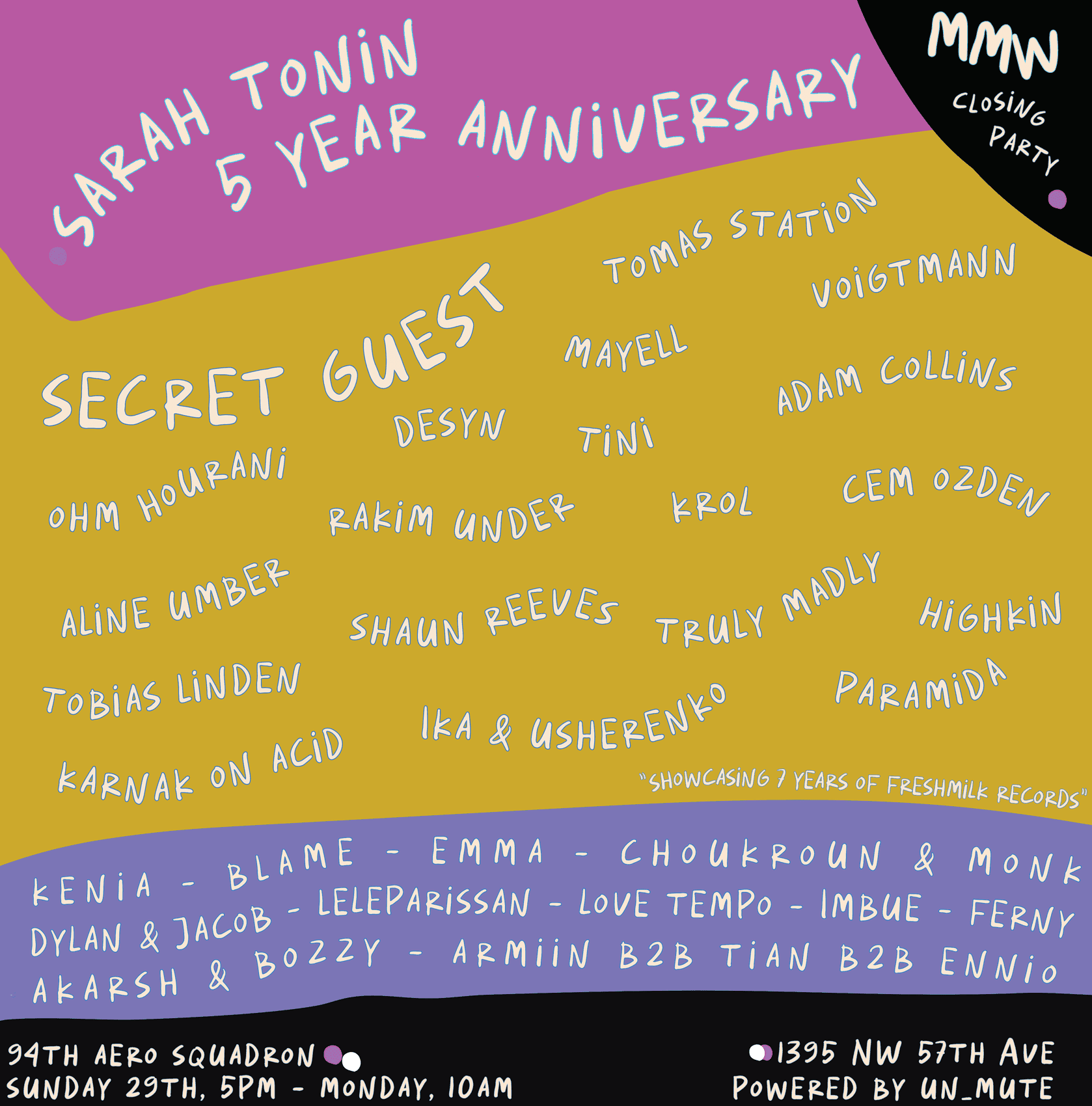 MMW Closing Party / Sarah Tonin 5 Year Anniversary